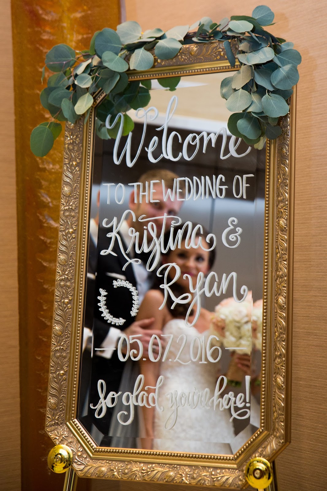 mirrored wedding sign