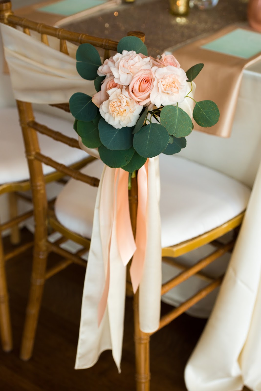 floral chair tie wedding