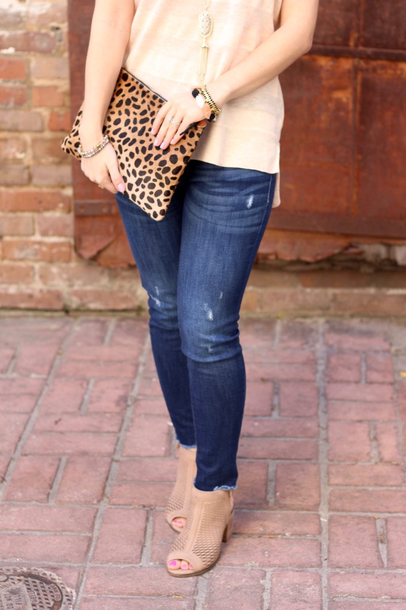 DL1961 wagner jeans, Clare V leopard clutch