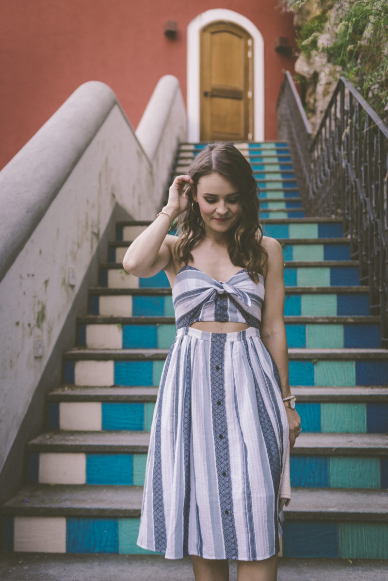 bardot stripe sundress