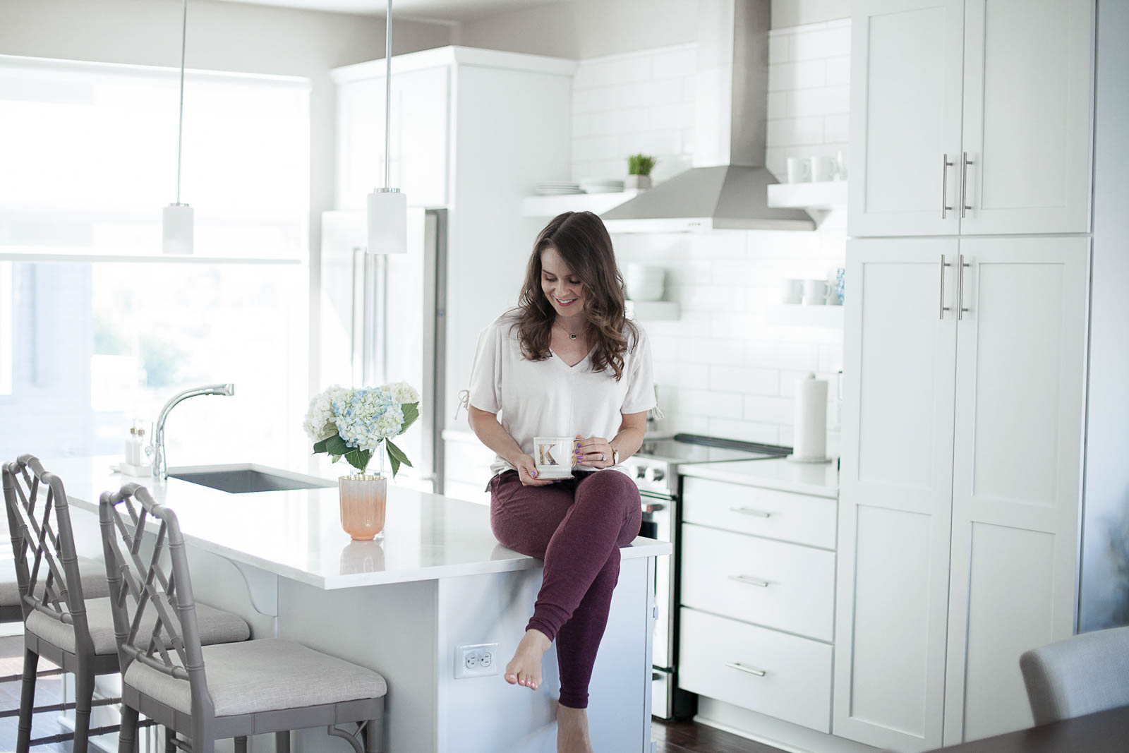 all white kitchen, home tour kitchen