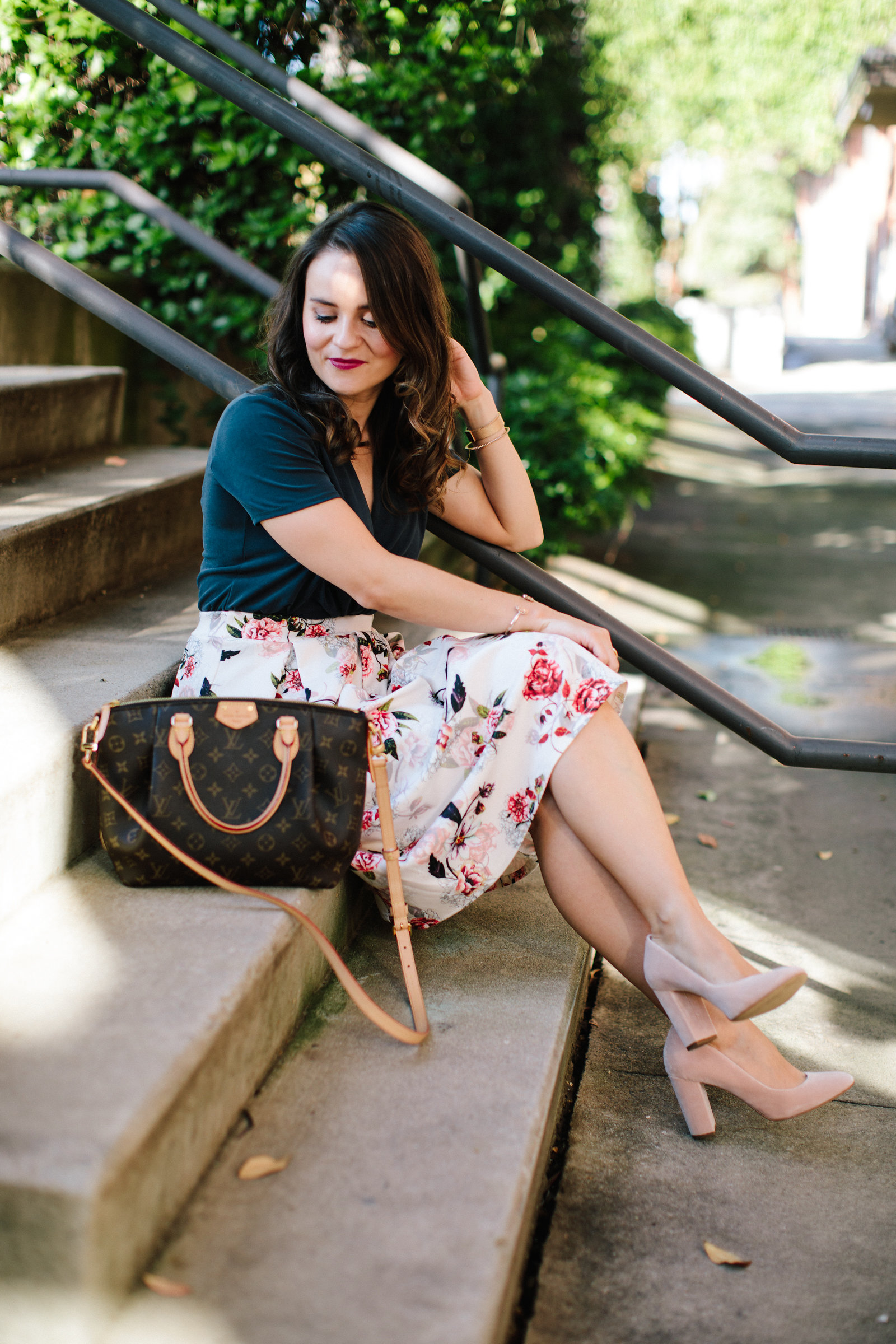 Pink Floral Skirt & Blush Heels - Medicine & Manicures