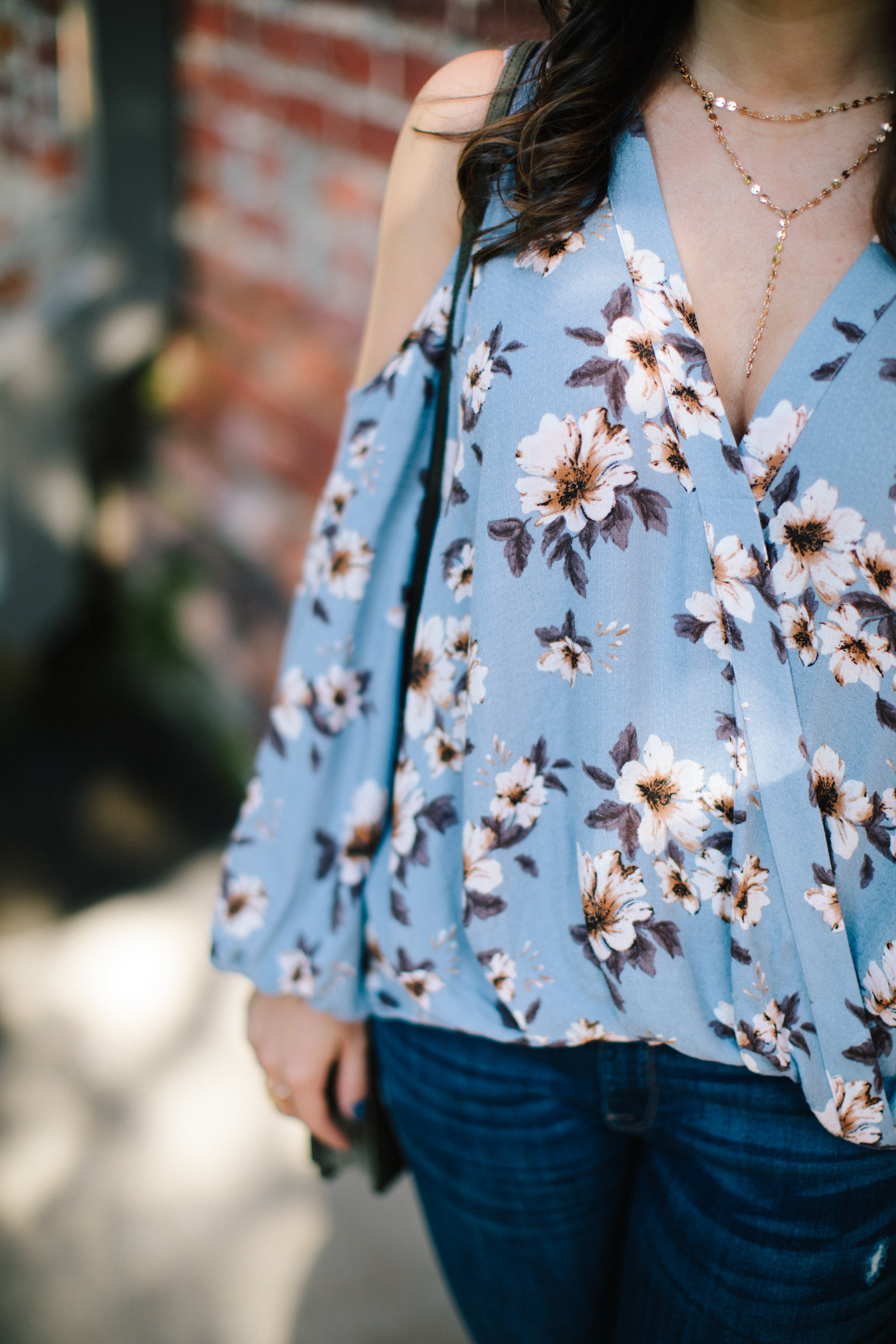 blue floral top