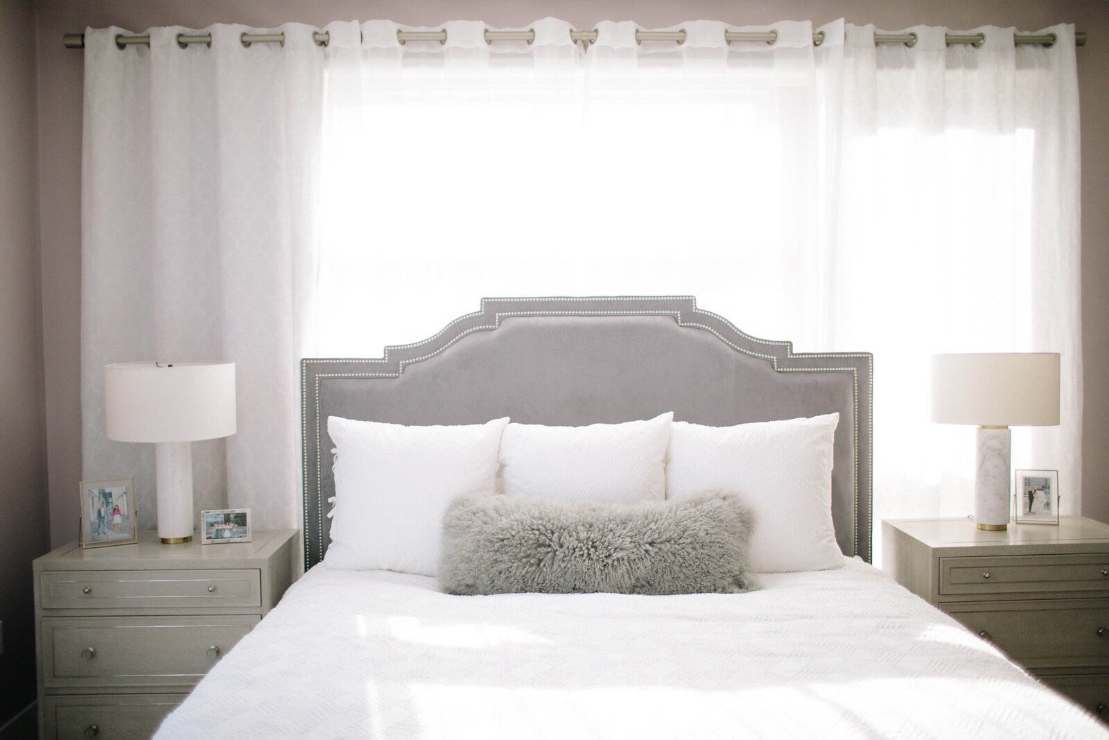 grey and white master bedroom decor, master bedroom home tour