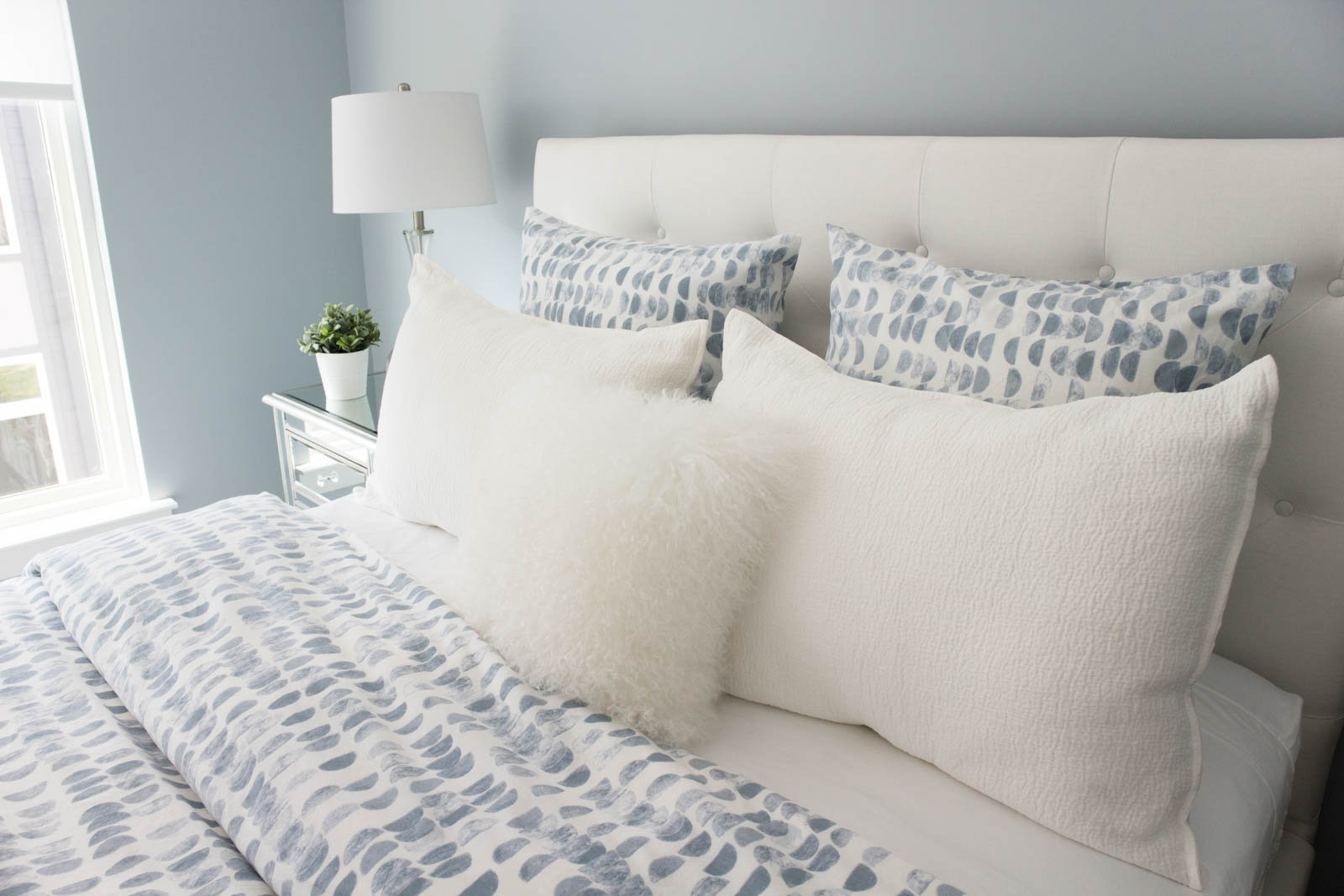Pottery Barn Lorraine bed, guest bedroom home tour