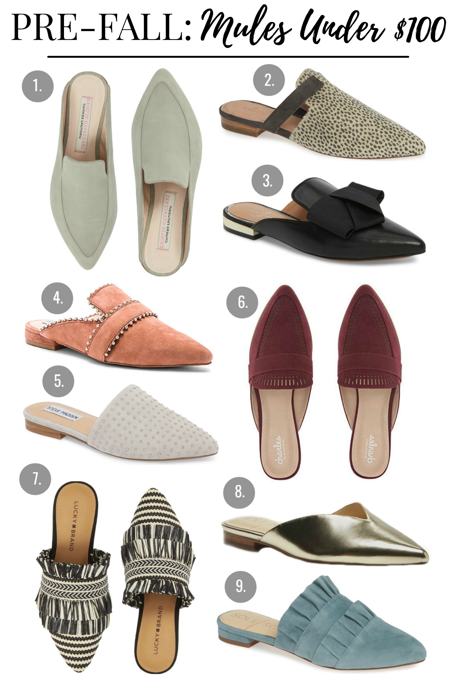 fall mules under 100