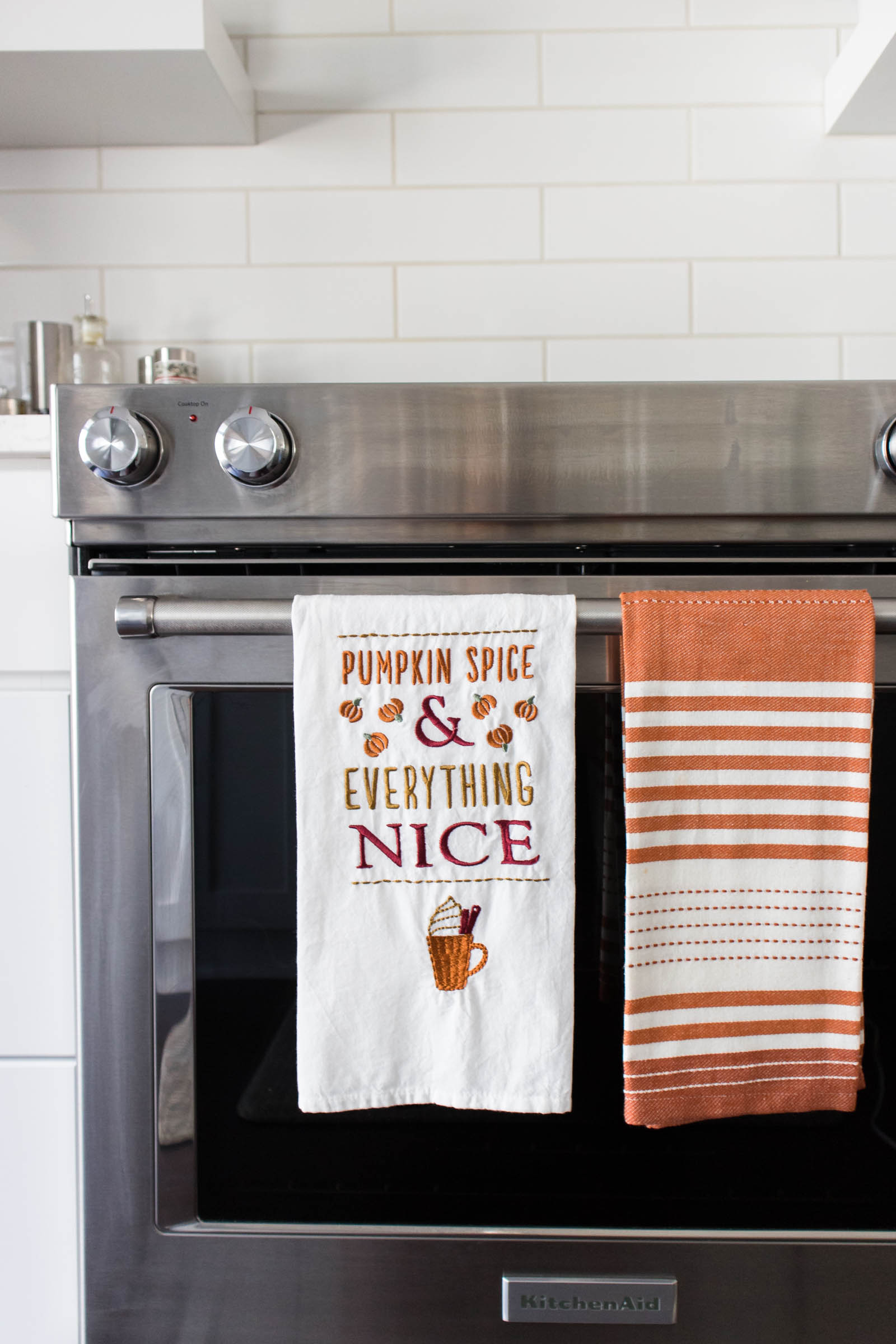 pumpkin spice kitchen towel