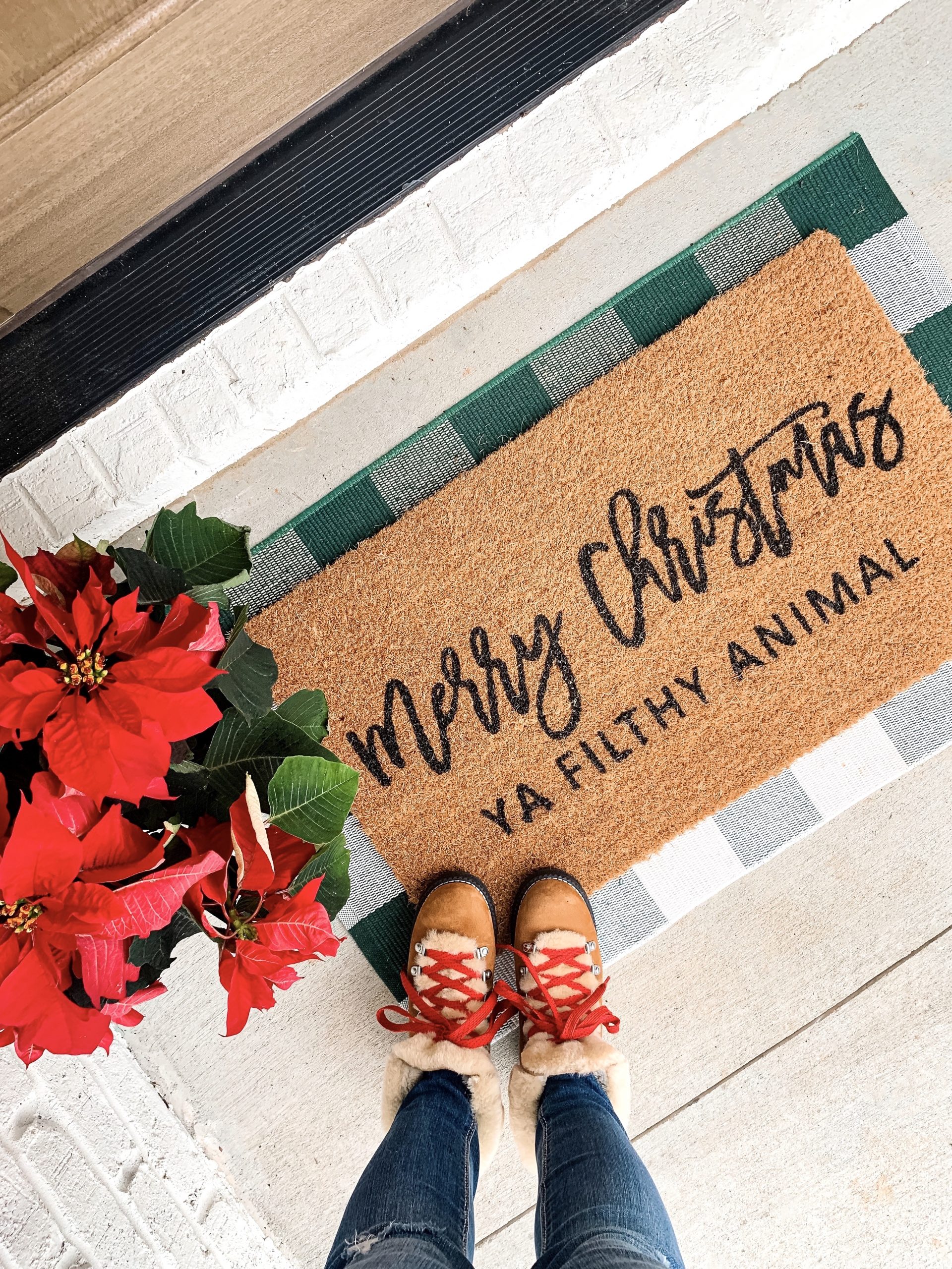 merry christmas ya filthy animal doormat, Christmas doormat