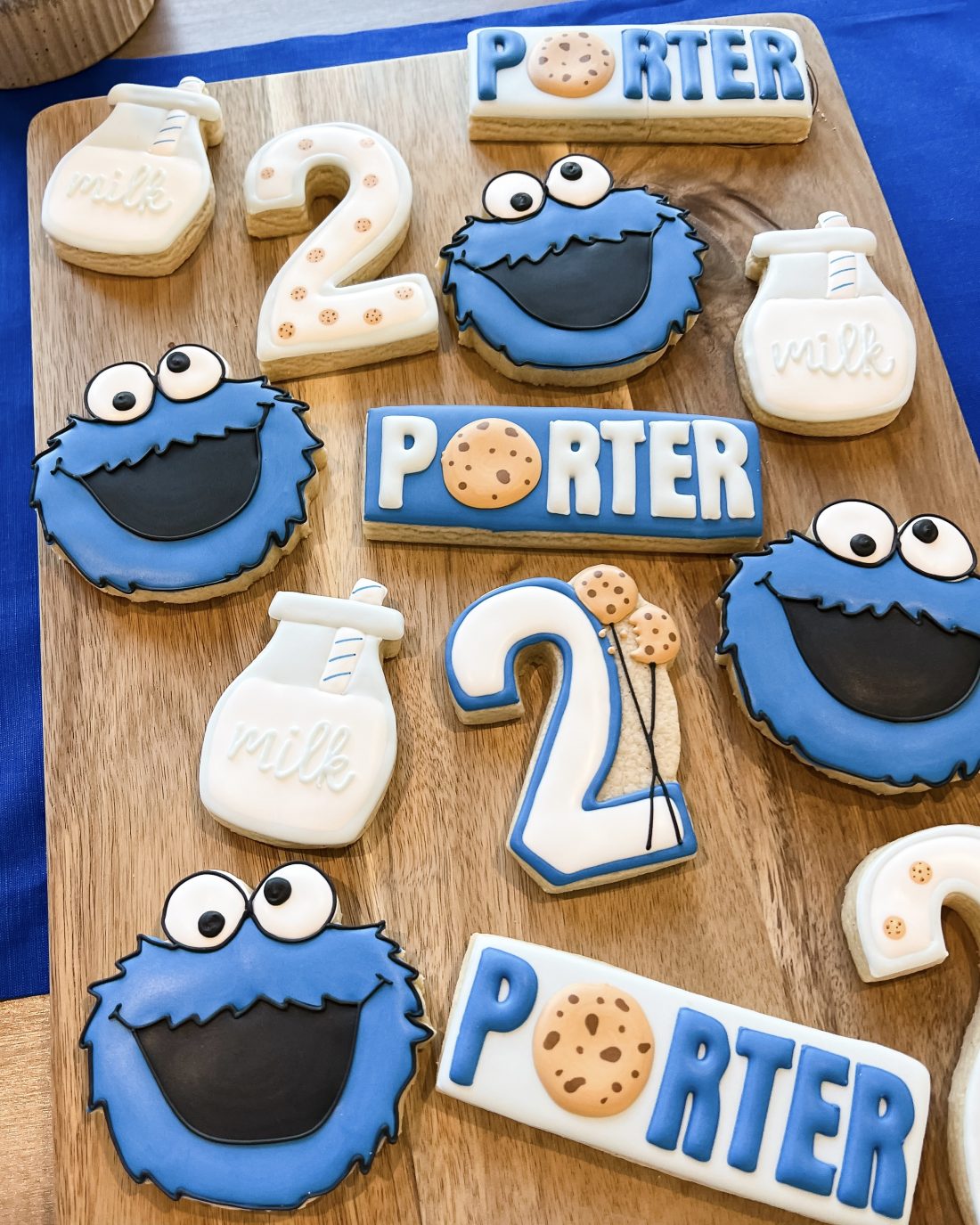 Cookie Monster sugar cookies, Cookie Monster birthday party