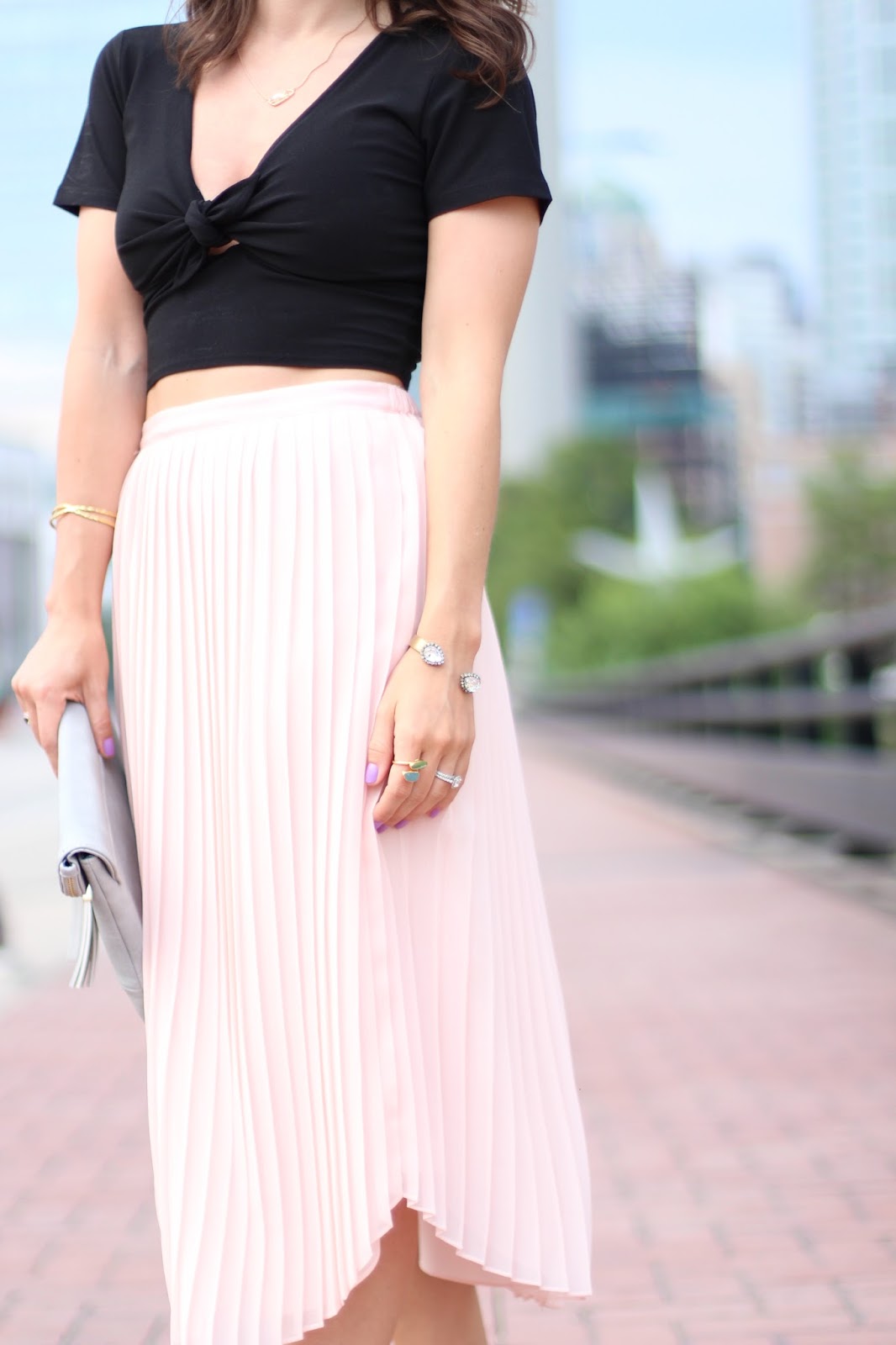 Nordstrom pink pleated skirt hotsell