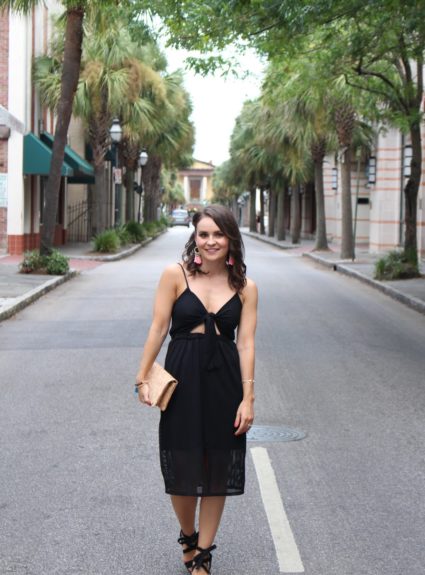 Front-Tie Midi Dress