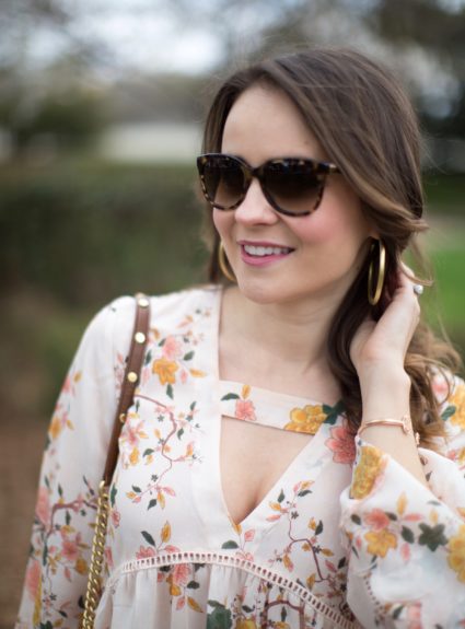 Floral Bell Sleeve Top