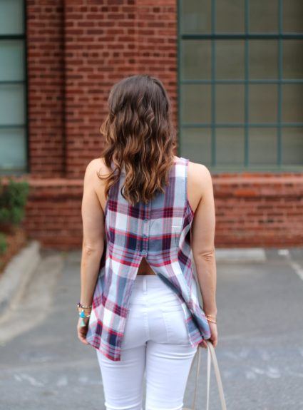 Red, White & Blue Split-Back Tank