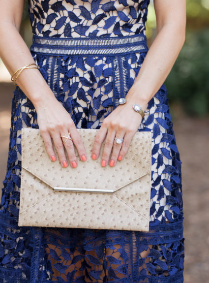Navy Lace Midi Dress