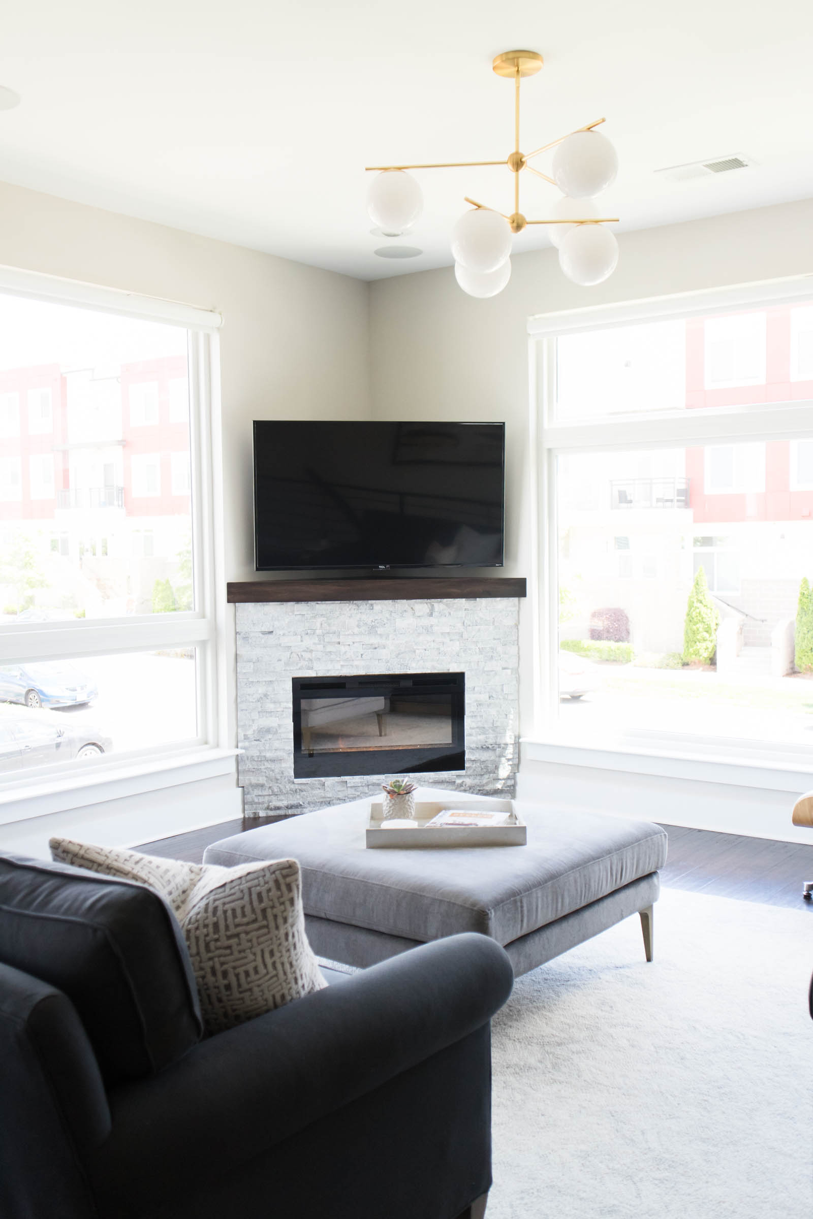 corner fireplace