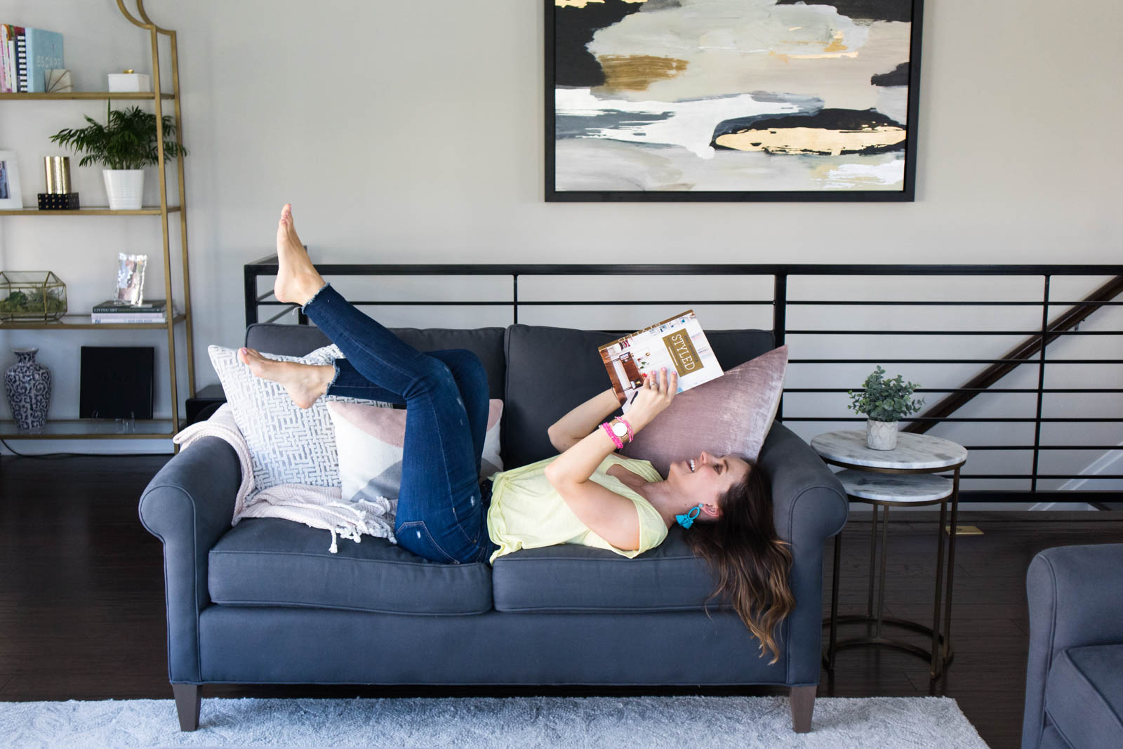 living room decor, crate and barrel dynamic influence print