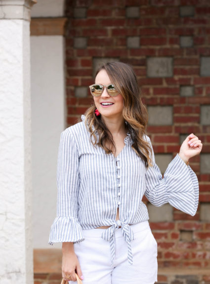 Striped Bell Sleeve Top