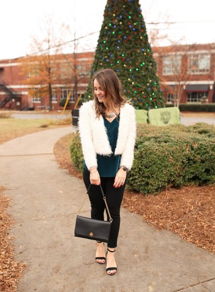 Holiday Party Look: Velvet & Faux Fur