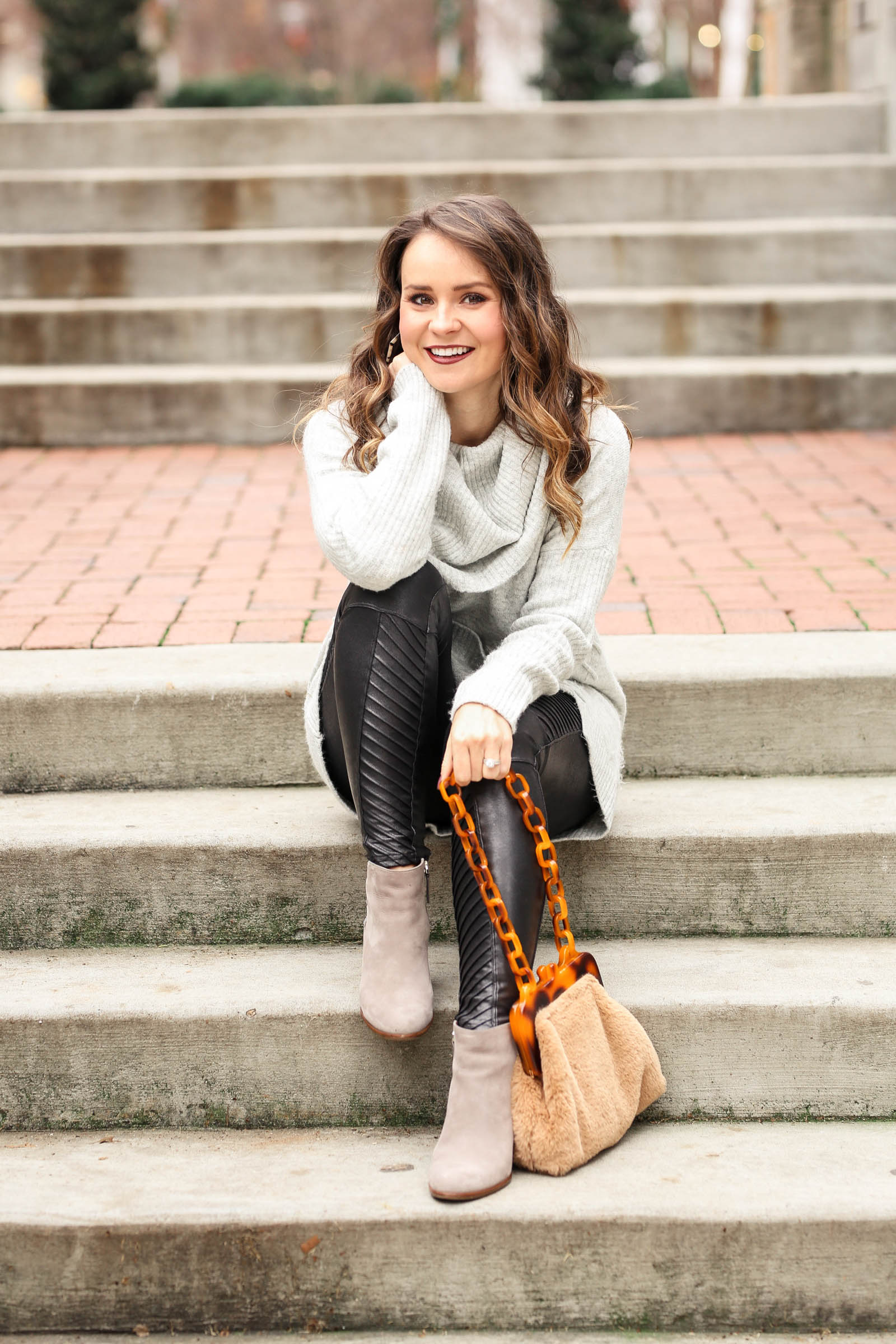 Spanx Leopard Print Faux Leather Leggings Brown - $60 - From Katie